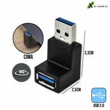 Adaptador USB 3.0 90° Macho x Fêmea XC-ADP-52 X-Cell